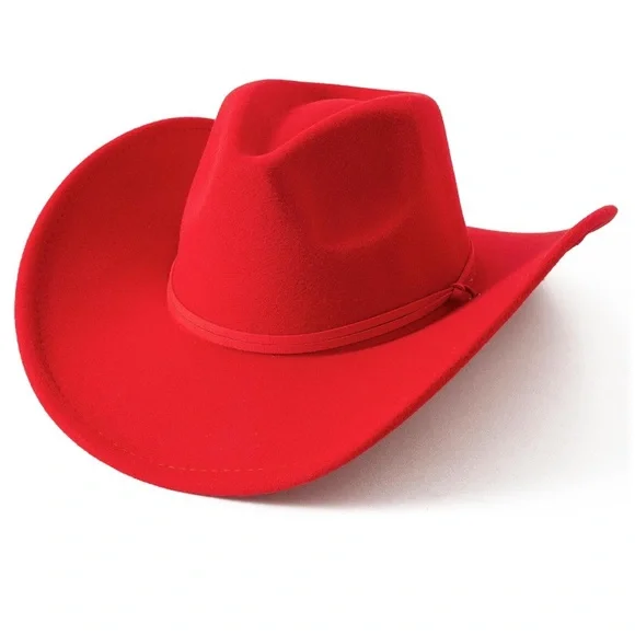 Classic Red Women's Cowboy Hat - Picture 1 of 5